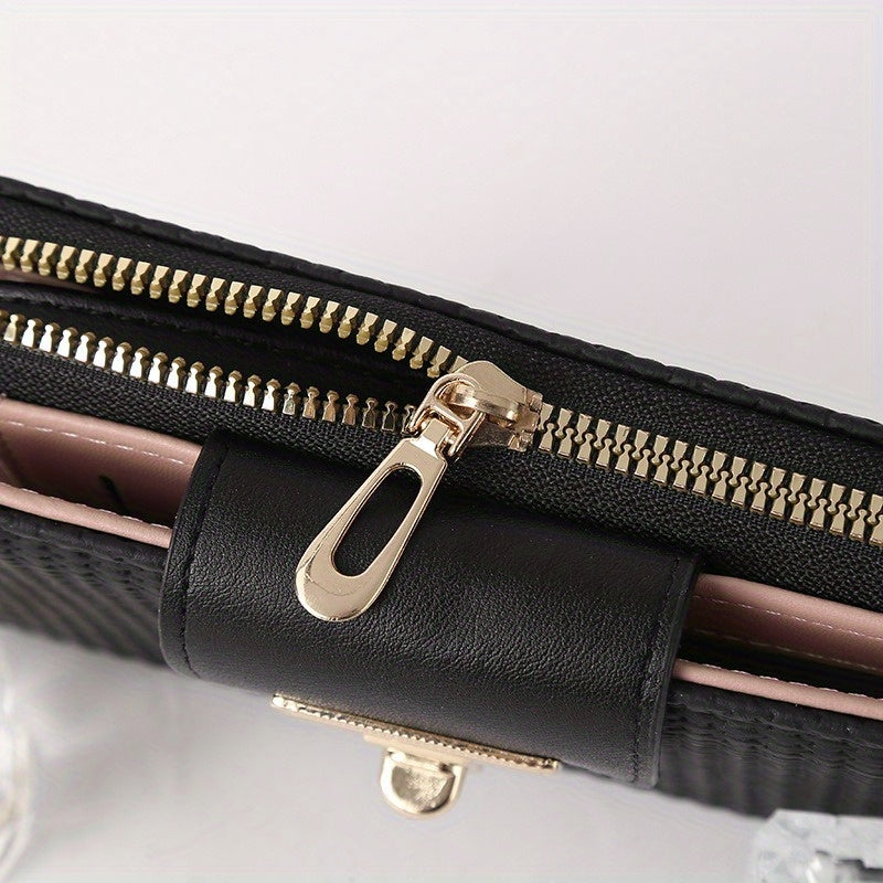 Long Wallet, Large Capacity Change Purse, Small Fresh Stripes, Multi-Card Position, Women'S Wallet.