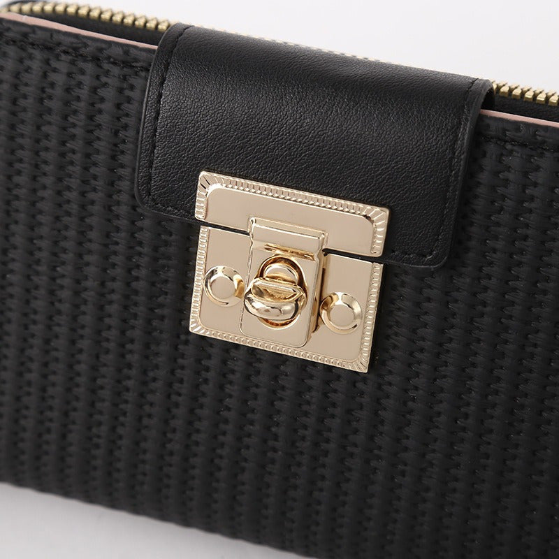 Long Wallet, Large Capacity Change Purse, Small Fresh Stripes, Multi-Card Position, Women'S Wallet.