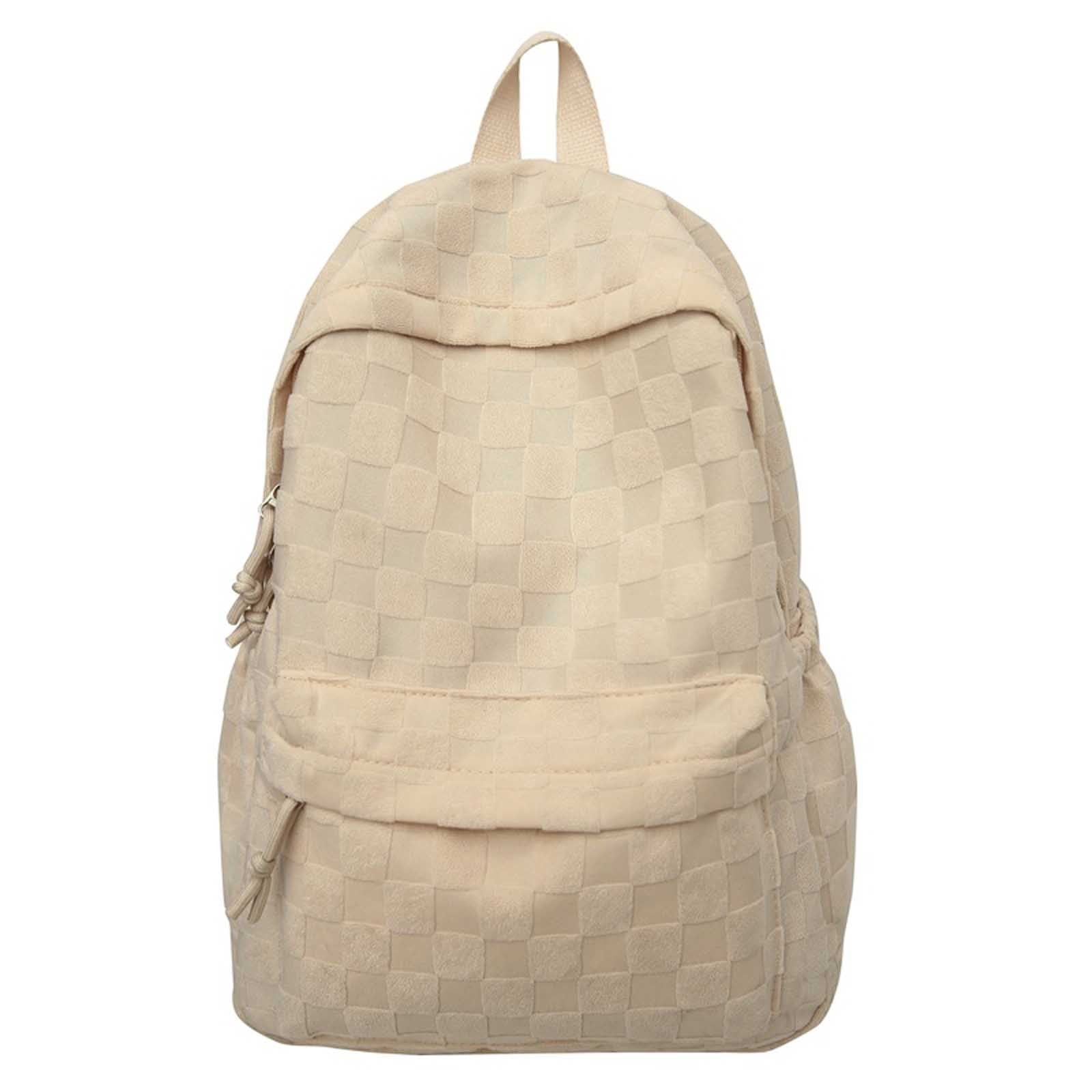 Stylish Large Capacity Backpack for Men & Women - Lightweight Durable School, Travel, Work Backpack with Adjustable Padded Shoulder Straps, Zipper Closure & Multiple Compartments - Unisex Casual Backpack in Beige, Black, Blue, Pink, White, Navy Blue