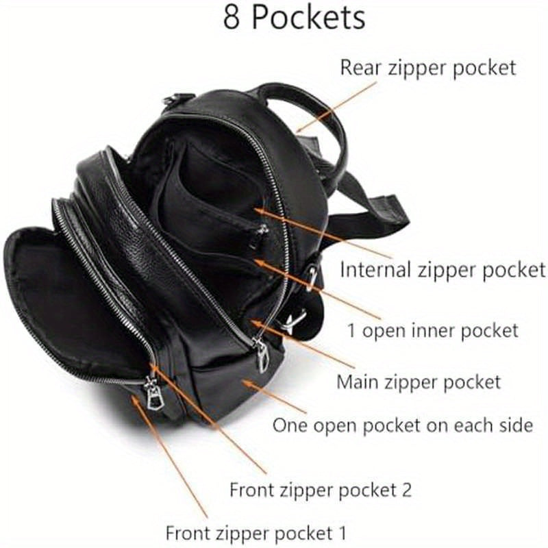 Women's 3-in-1 Backpack Purse - Convertible Handbag & Mini Daypack with Golden-Tone Hardware, Adjustable Strap (18-35\