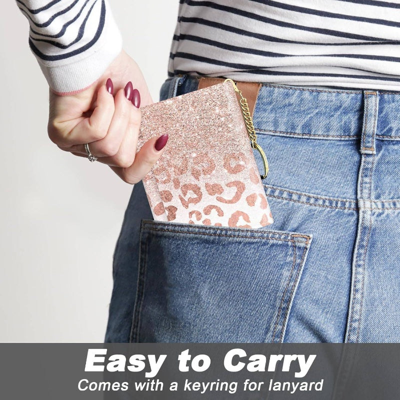 Women's Slim RFID Blocking Wallet - Pink Small Credit Card Holder with 7-Slot ID Window, Non-Washable Compact Purse for Cash & Cards, Slim Fit Everyday Carry