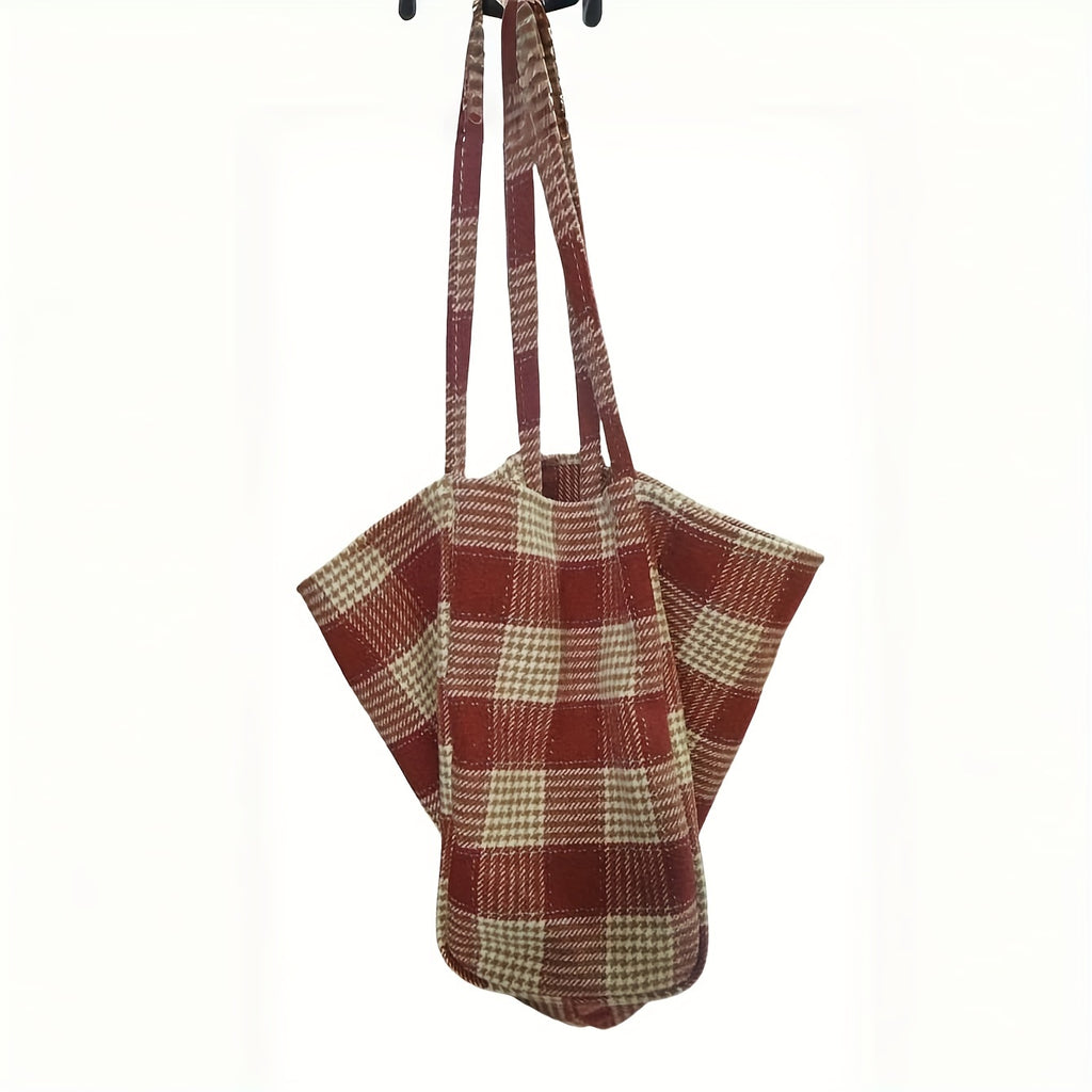 Autumn And Winter Large Capacity Christmas Ins Style All-Match Plaid Bag Female Bag Student Commuter Tote Bag