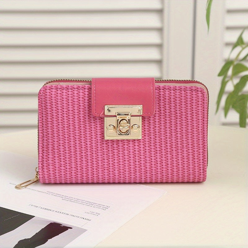 Long Wallet, Large Capacity Change Purse, Small Fresh Stripes, Multi-Card Position, Women'S Wallet.