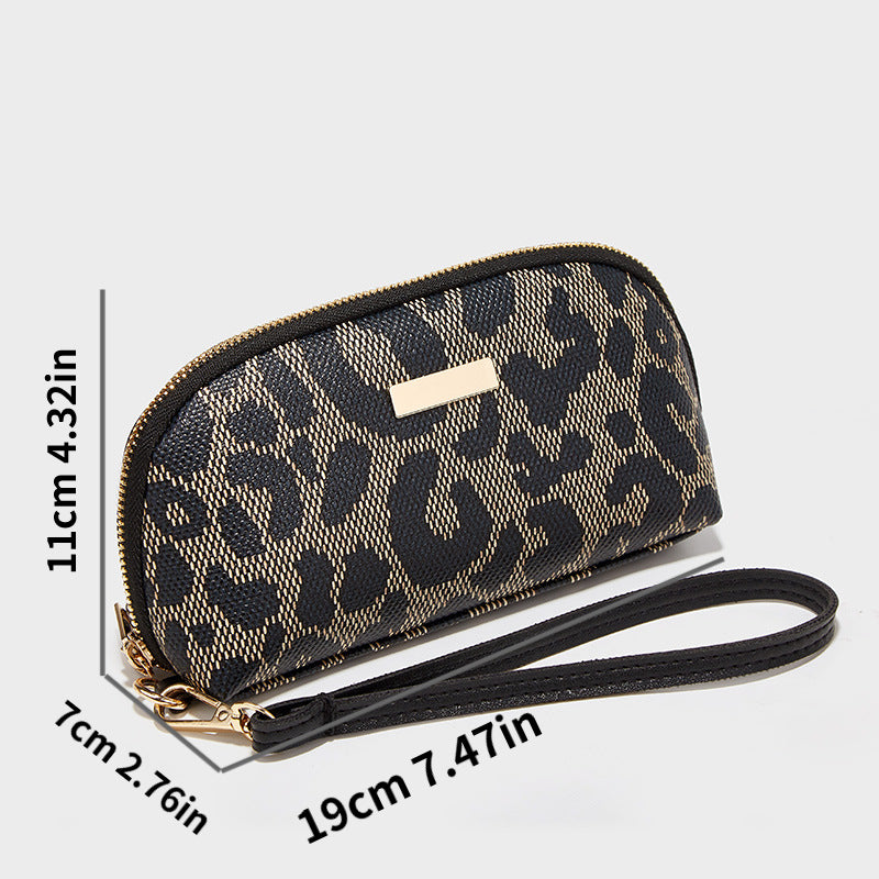 Women'S Vintage Pattern Zipper Wallet, Versatile Classic Clutch Coin Purse, Casual Bag With Wristband