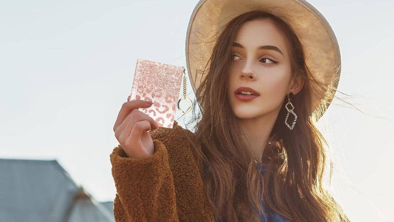 Women's Slim RFID Blocking Wallet - Pink Small Credit Card Holder with 7-Slot ID Window, Non-Washable Compact Purse for Cash & Cards, Slim Fit Everyday Carry