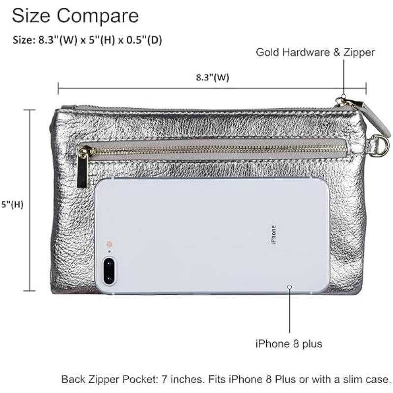 Wristlet Clutch RFID Blocking Bag Cell Phone Wallet Purse Wristlet Wallet Purses and Handbags Women, Handsfree Bag, Travel Essentials, Sleek Wallet, Stylish Wristlet, Durable Wristlet, Genuine Leather, Phone Wristlet, Clutch Handbag, Fashion