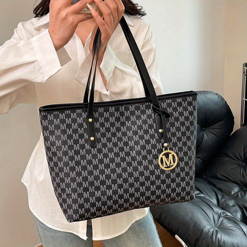 Relaxed Commuter Letter Tote Bag for Women 2025 New Fashionable Single Shoulder Bag Large Capacity Handbag