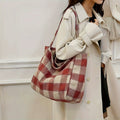Autumn And Winter Large Capacity Christmas Ins Style All-Match Plaid Bag Female Bag Student Commuter Tote Bag