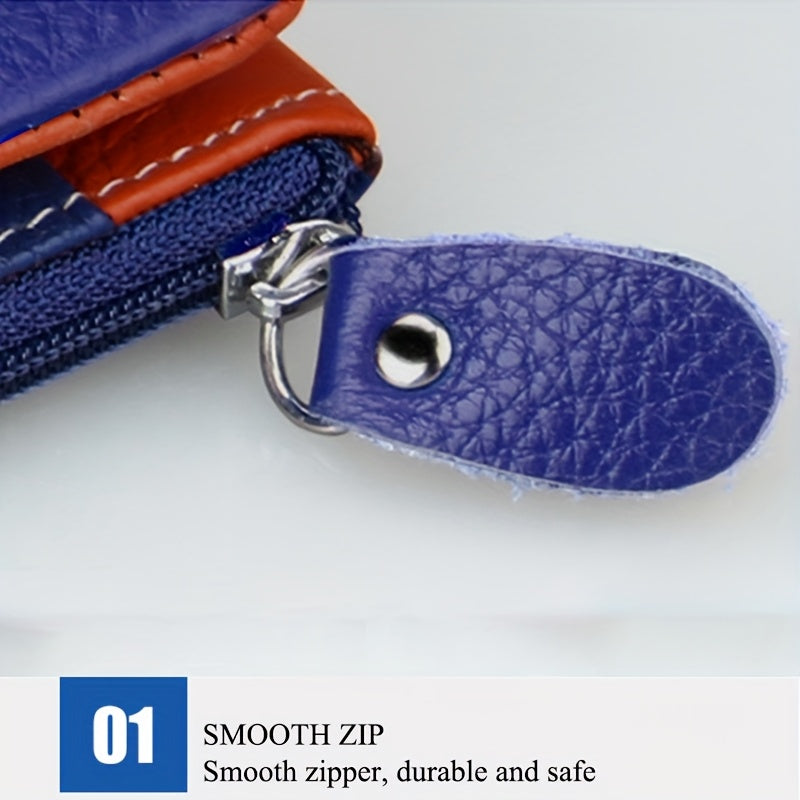 Women'S Genuine Leather Long Double-Fold Wallet - Large Capacity 12-Card Holder with Snap Closure, ID Window & Coin Pocket - Elegant Business & Everyday Wallet, Durable Leather Construction, Golden-Tone Hardware, Secure & Stylish Organizer for Profe