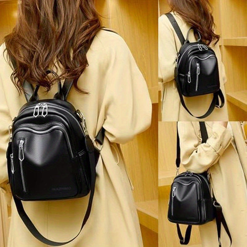 Women's 3-in-1 Backpack Purse - Convertible Handbag & Mini Daypack with Golden-Tone Hardware, Adjustable Strap (18-35\