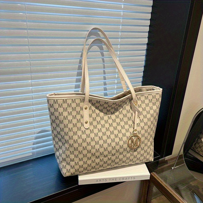 Relaxed Commuter Letter Tote Bag for Women 2025 New Fashionable Single Shoulder Bag Large Capacity Handbag