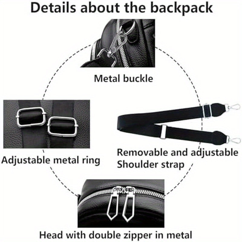 Women's 3-in-1 Backpack Purse - Convertible Handbag & Mini Daypack with Golden-Tone Hardware, Adjustable Strap (18-35\