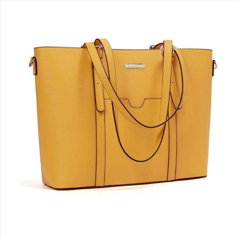 Women's Vintage Leather Briefcase Laptop Tote Bag