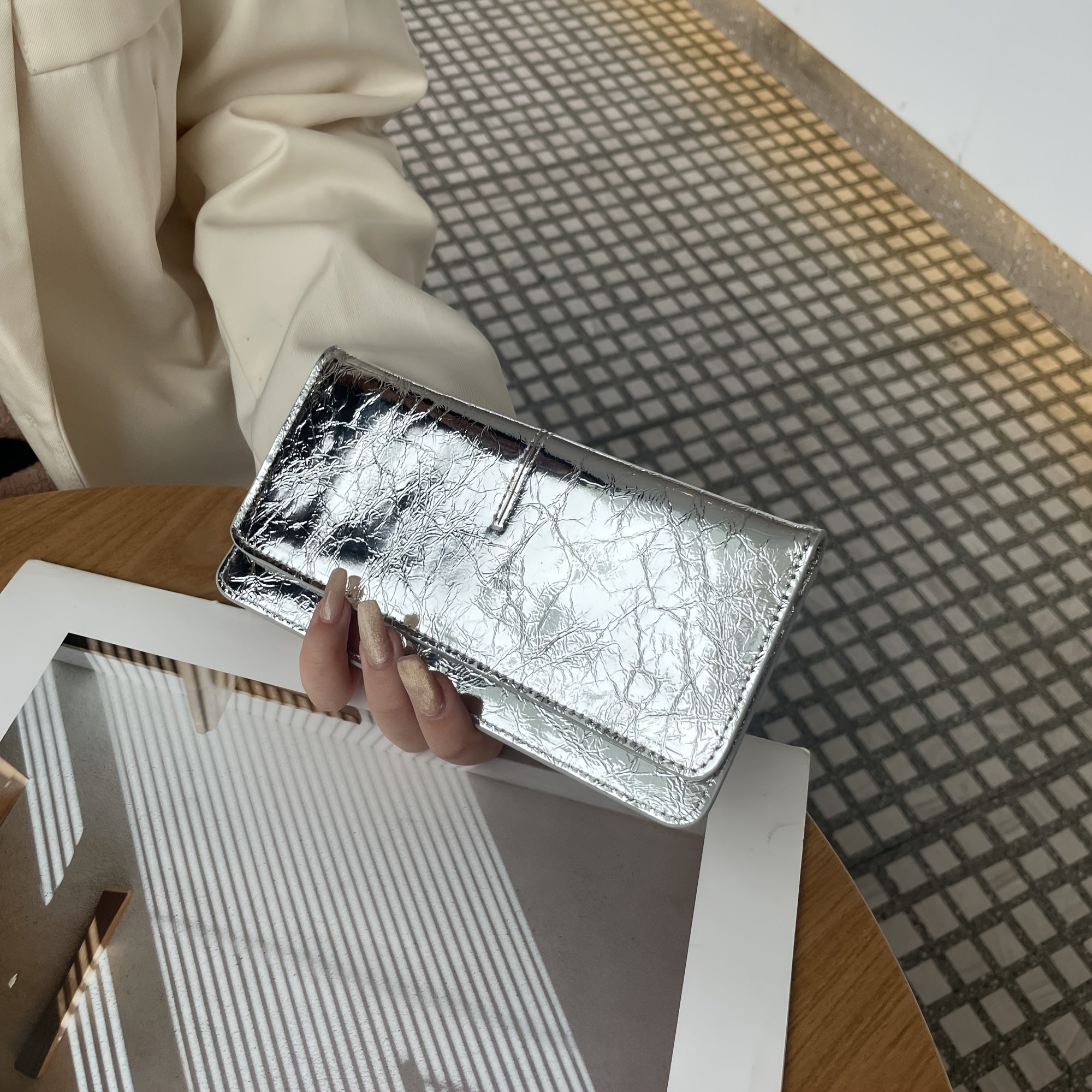 New Solid Color Genuine Leather Long Wallet with Card Slots and ID Holder, Portable Design for Everyday Use, Durable Structure, Snap Closure, Essential Travel Accessory, Trendy Men'S Style, Compact & Affordable, Wallet For Women