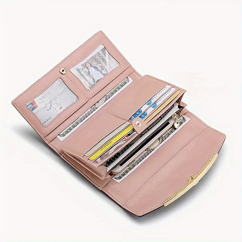 Women's Designer Wallet - Large Capacity Organizer with Snap Closure, Zipper Pocket & RFID Blocking Technology - Elegant Ladies purse for Everyday, Formal, Travel - Durable Layered structure & Edge Painting Finish
