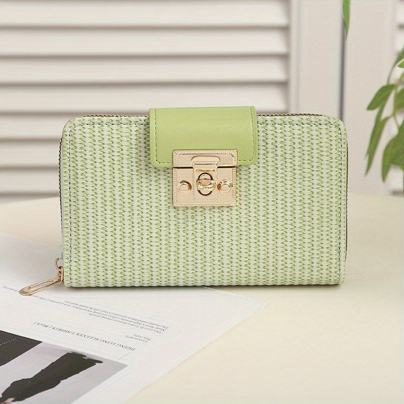 Long Wallet, Large Capacity Change Purse, Small Fresh Stripes, Multi-Card Position, Women'S Wallet.