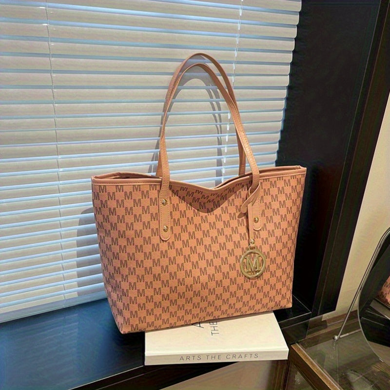 Relaxed Commuter Letter Tote Bag for Women 2025 New Fashionable Single Shoulder Bag Large Capacity Handbag