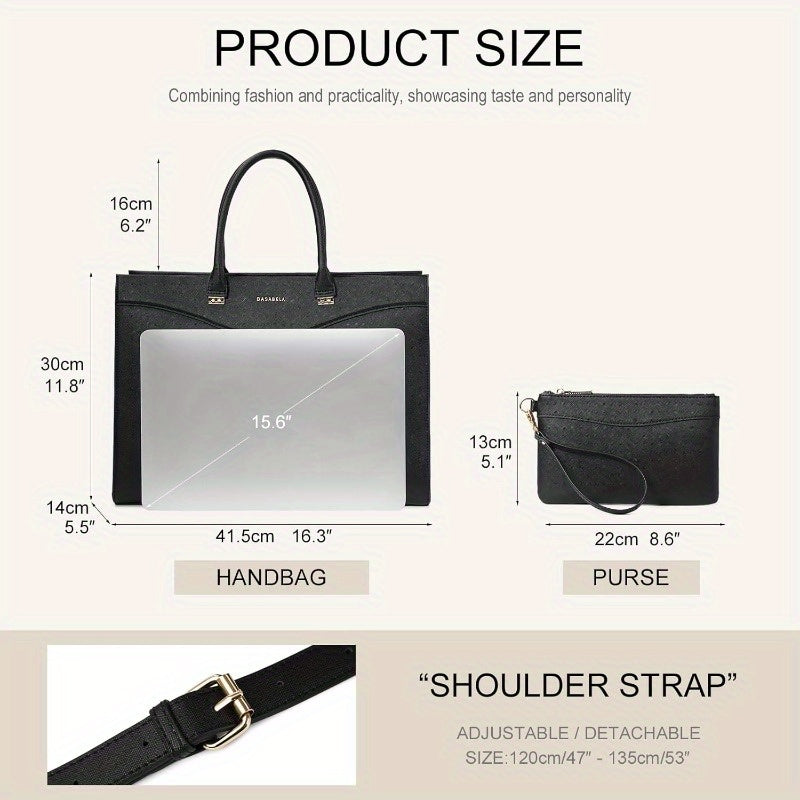 Women's Professional Laptop Briefcase Bag - High Quality Purse with Magnetic Closure, 16\