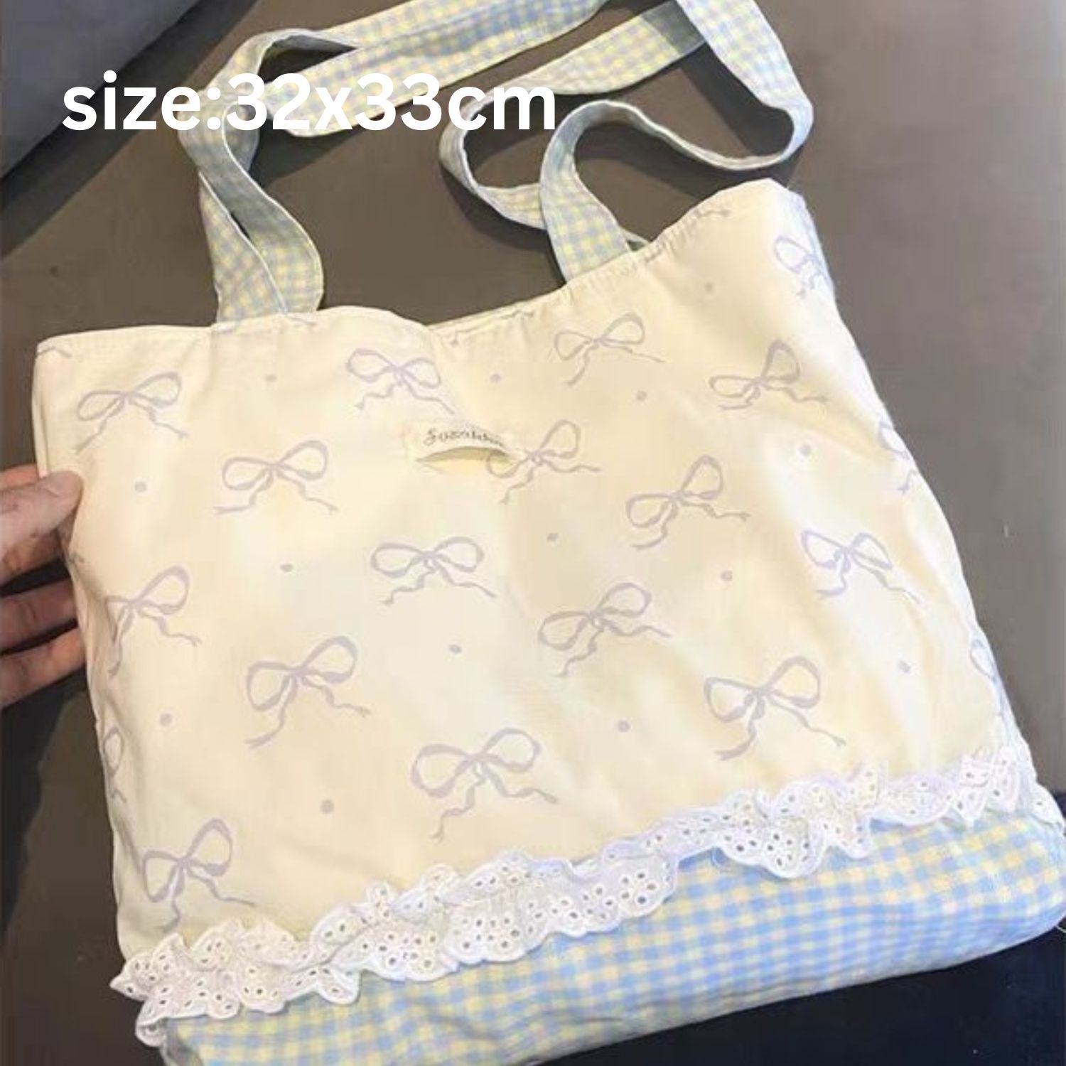 Tote Bag - Reusable Shoulder Blue Cute Tote Bag for Women Lady Casual Vacation, Shopping, Work, Gym