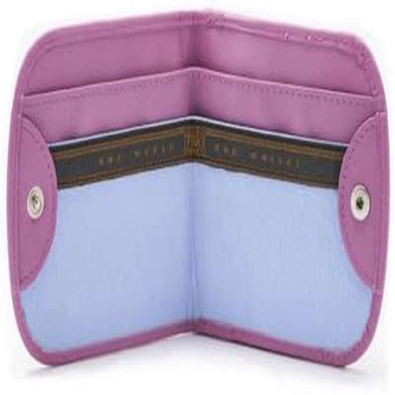 Taxi Wallet TW03 Soft Lavender Leather-like Compact Front Pocket Wallet for Men & Women - Retro Bi-Fold Card Holder with ID Window, Cash & Coin Pocket, Taxi-Themed Design (Pink\u002FPurple) - Machine Washable Everyday Carry