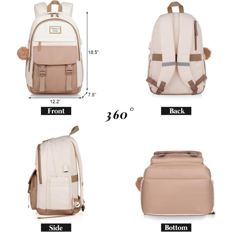 Backpacks for Teen Girls Women17. 3 Inch Laptop School Backpack Cute College Backpack Bookbag for Students, Student Backpack, Travel Backpack, Fashionable Bookbag, Trendy Design, Durable Nylon, Spacious Backpack, Comfortable Straps, Women'S