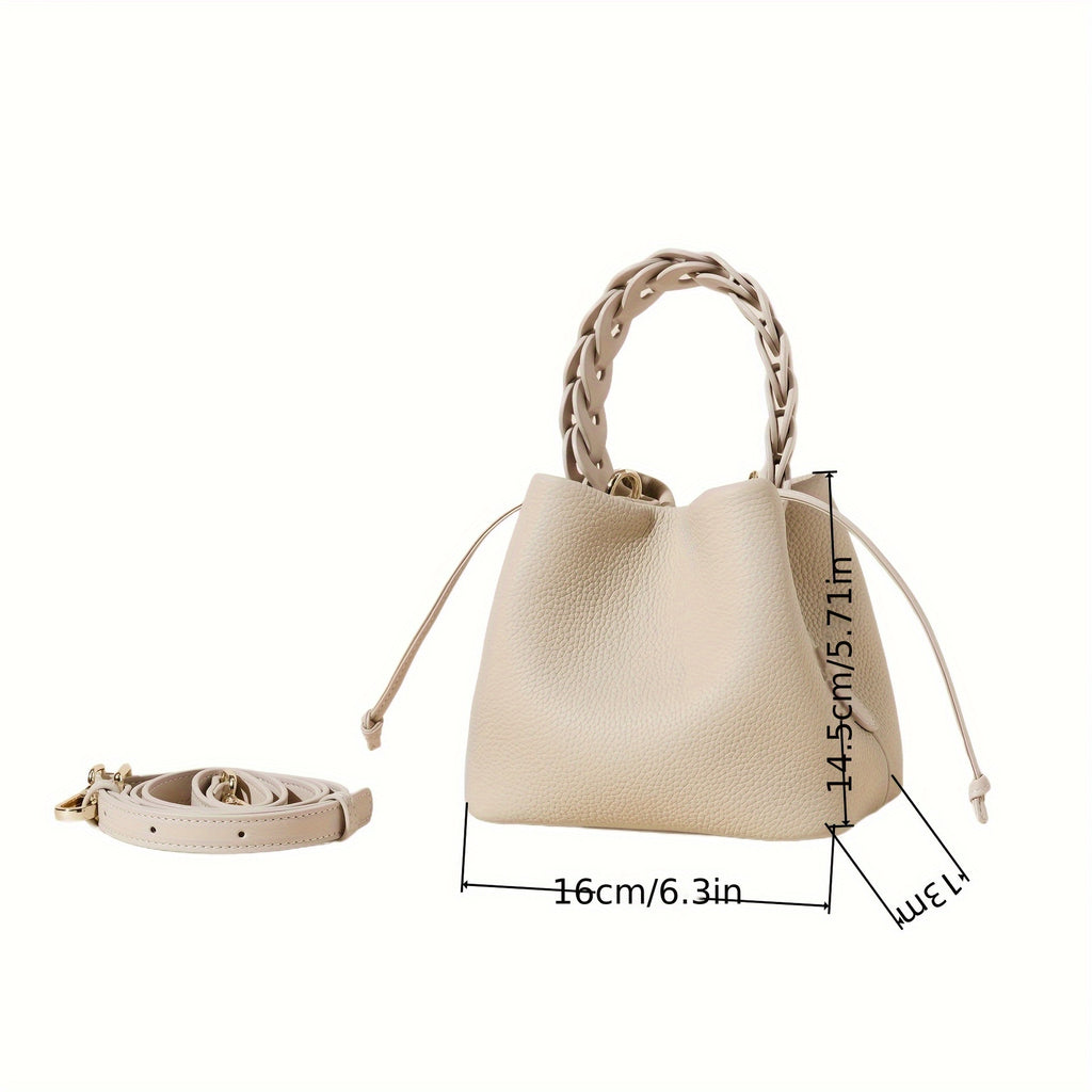 2025 New Genuine Leather Bucket Bag Crossbody Bag Handbag Shoulder Bag Textured Genuine Leather Commuter Multi-functional Crossbody Bag Elegant Handbag