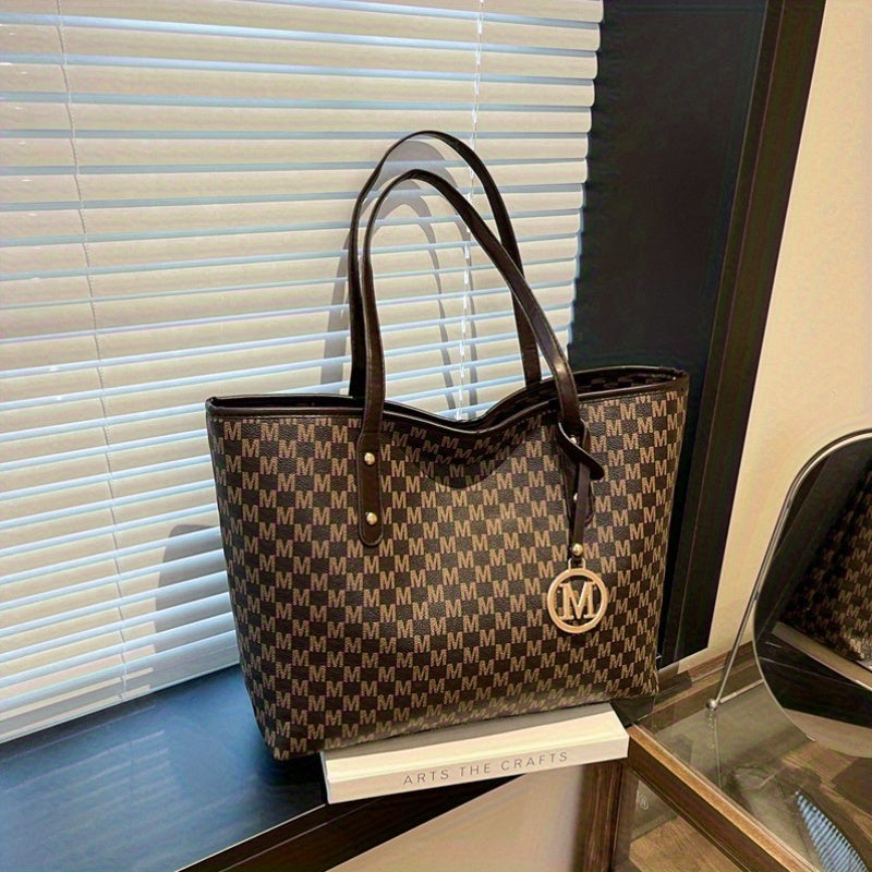 Relaxed Commuter Letter Tote Bag for Women 2025 New Fashionable Single Shoulder Bag Large Capacity Handbag