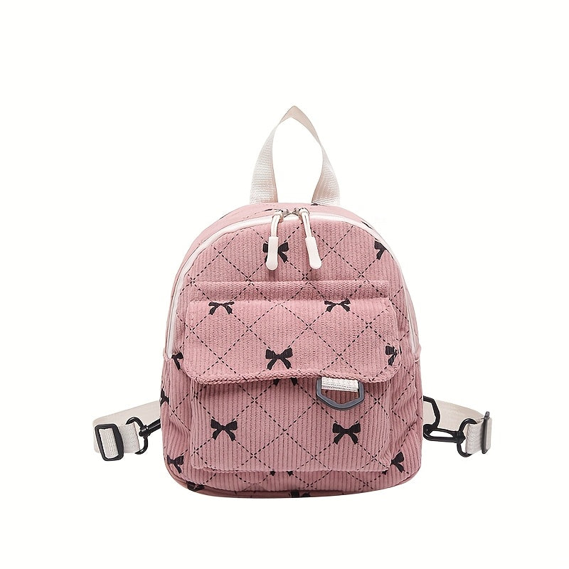 Fashion Mom Travel Backpack - Lightweight Mini Daypack with Bow Accent & Bow-Shaped pattern (Multi-Color Options), Durable Nylon & for, Day Trips, Airplane\u002FTrain Commute - Stylish Compact Backpack
