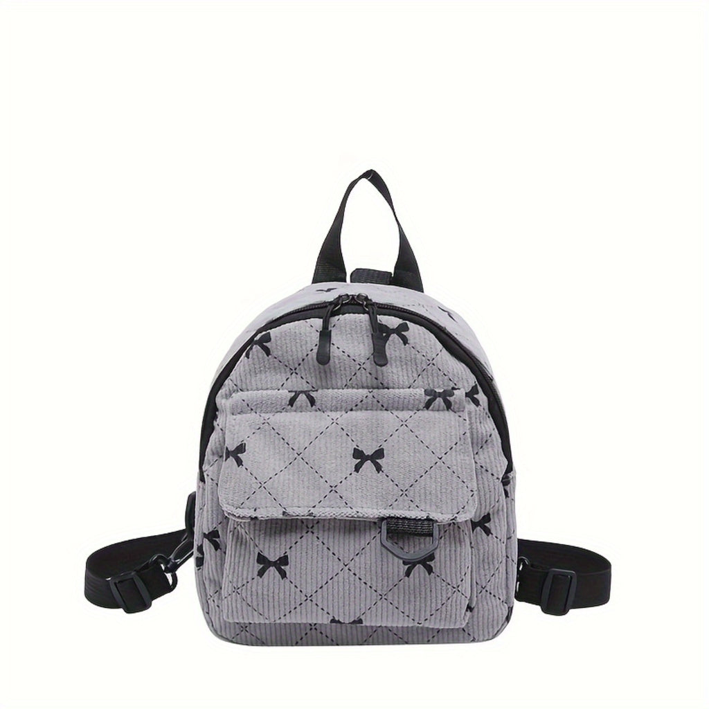 Fashion Mom Travel Backpack - Lightweight Mini Daypack with Bow Accent & Bow-Shaped pattern (Multi-Color Options), Durable Nylon & for, Day Trips, Airplane\u002FTrain Commute - Stylish Compact Backpack
