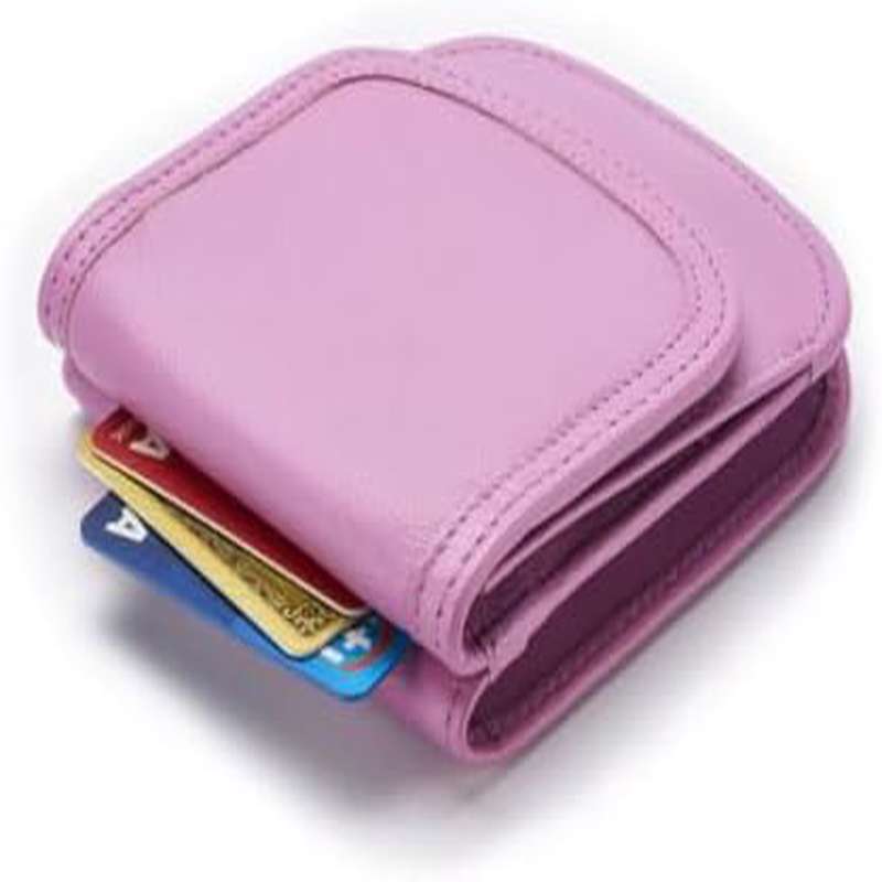 Taxi Wallet TW03 Soft Lavender Leather-like Compact Front Pocket Wallet for Men & Women - Retro Bi-Fold Card Holder with ID Window, Cash & Coin Pocket, Taxi-Themed Design (Pink\u002FPurple) - Machine Washable Everyday Carry