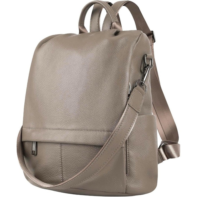 Backpack Purse for Women Antitheft Real Soft Rucksack Fashion Designer Convertible Ladies Shoulder Bag Grey, Daily Essentials Carrier, Convertible Day Bag, Antitheft Ladies Bag, Fashion Designer Bag, Minimalist Aesthetic, Structured Silhouette