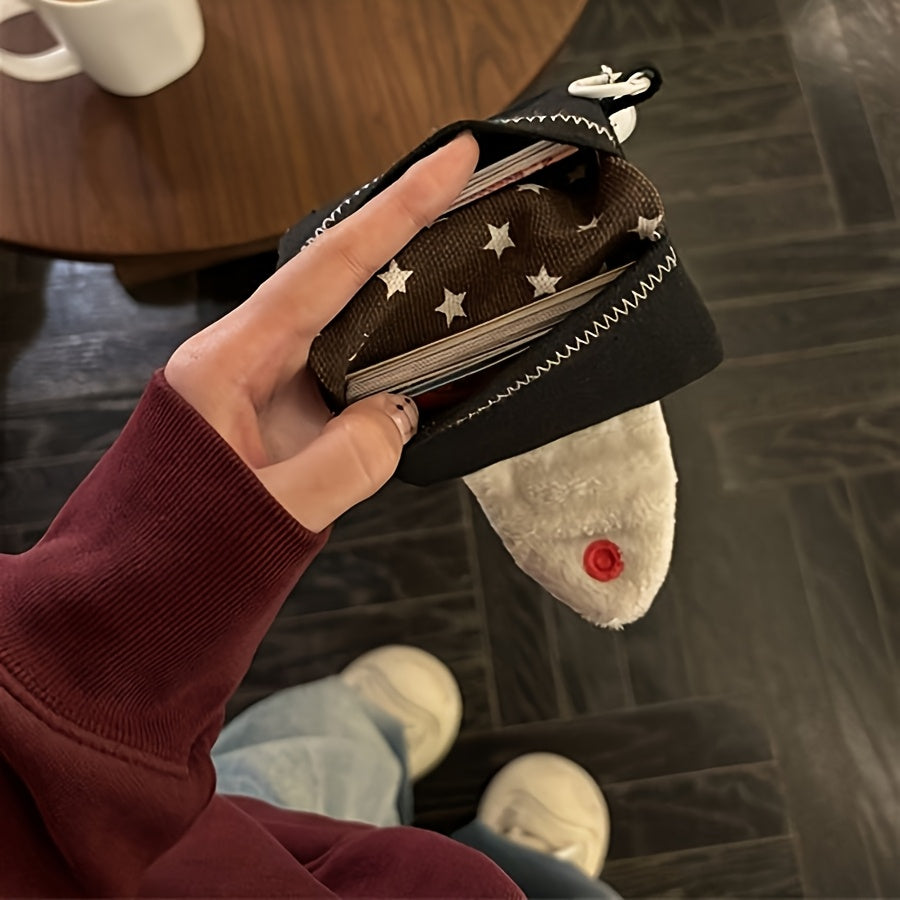Women'S Cute Rice Ball Wallet - Compact Flip-Top Design with Ring Card Slot & Buckle Closure, Black\u002FWhite\u002FBrown\u002FRed - Durable Nylon & Polyester Lining, Everyday Essential Organizer For Travel, Work, School - Perfect Gift For Women
