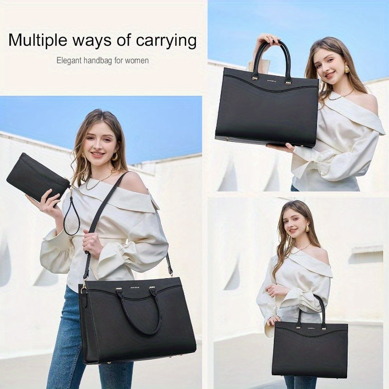 Women's Professional Laptop Briefcase Bag - High Quality Purse with Magnetic Closure, 16\