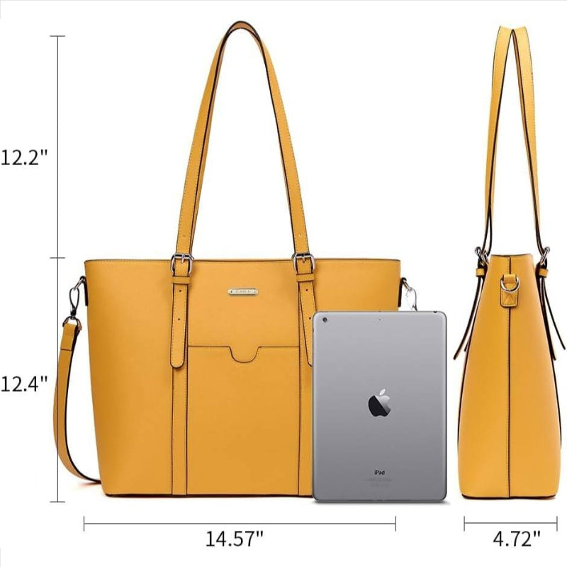 Women's Vintage Leather Briefcase Laptop Tote Bag