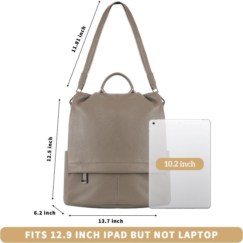 Backpack Purse for Women Antitheft Real Soft Rucksack Fashion Designer Convertible Ladies Shoulder Bag Grey, Daily Essentials Carrier, Convertible Day Bag, Antitheft Ladies Bag, Fashion Designer Bag, Minimalist Aesthetic, Structured Silhouette