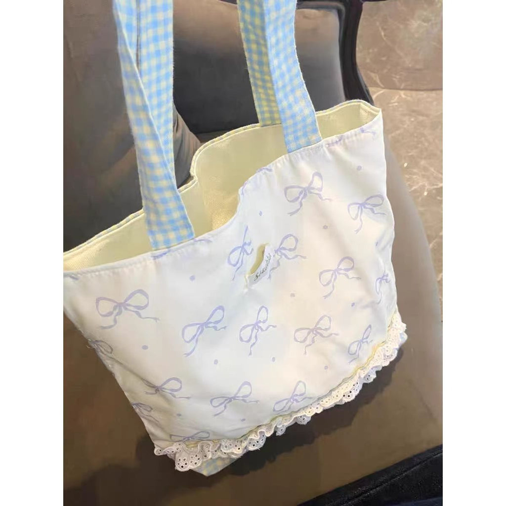 Tote Bag - Reusable Shoulder Blue Cute Tote Bag for Women Lady Casual Vacation, Shopping, Work, Gym