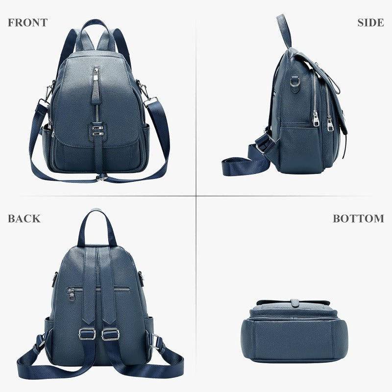 Backpack for Women Convertible Shoulder Bag with Buckle Flap