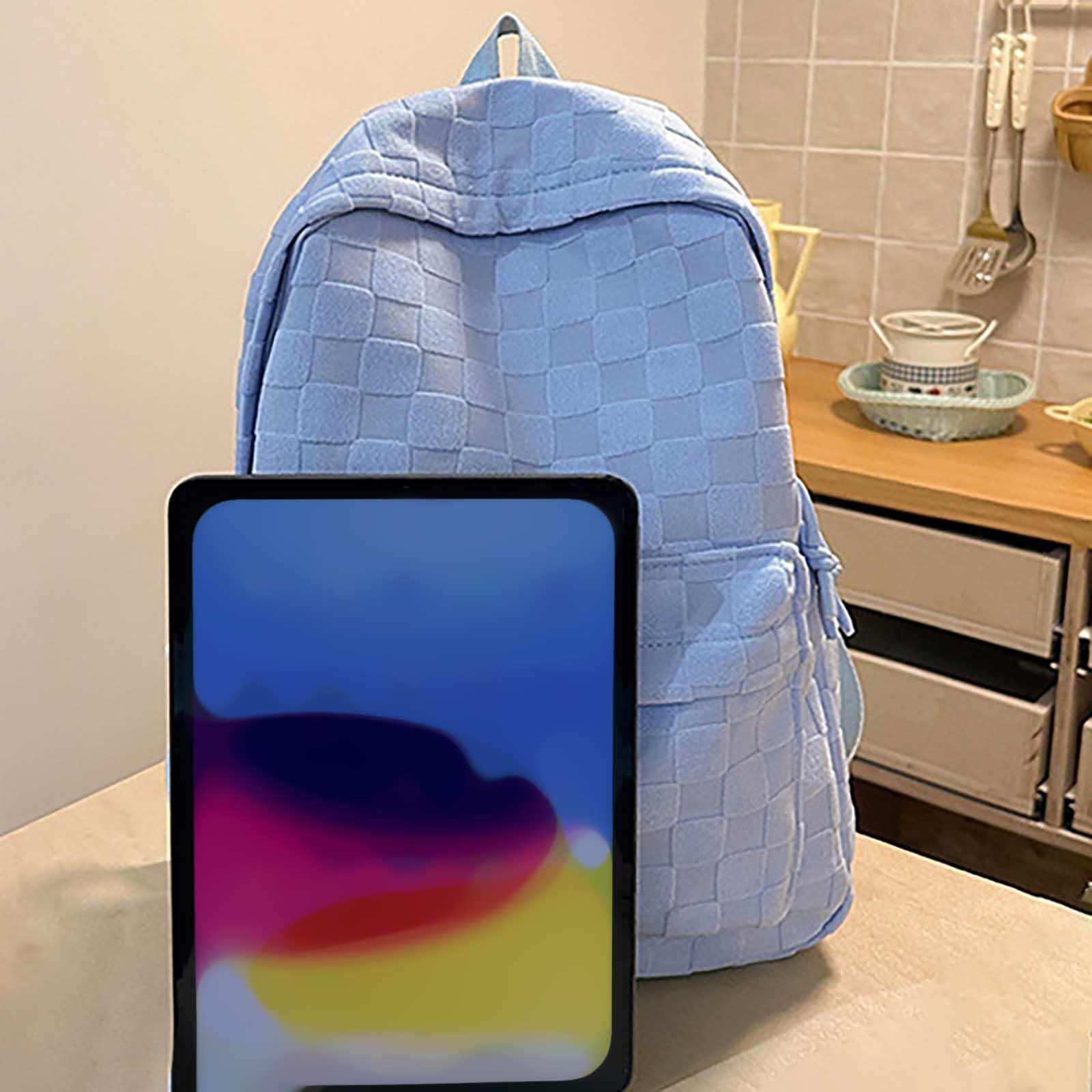 Stylish Large Capacity Backpack for Men & Women - Lightweight Durable School, Travel, Work Backpack with Adjustable Padded Shoulder Straps, Zipper Closure & Multiple Compartments - Unisex Casual Backpack in Beige, Black, Blue, Pink, White, Navy Blue