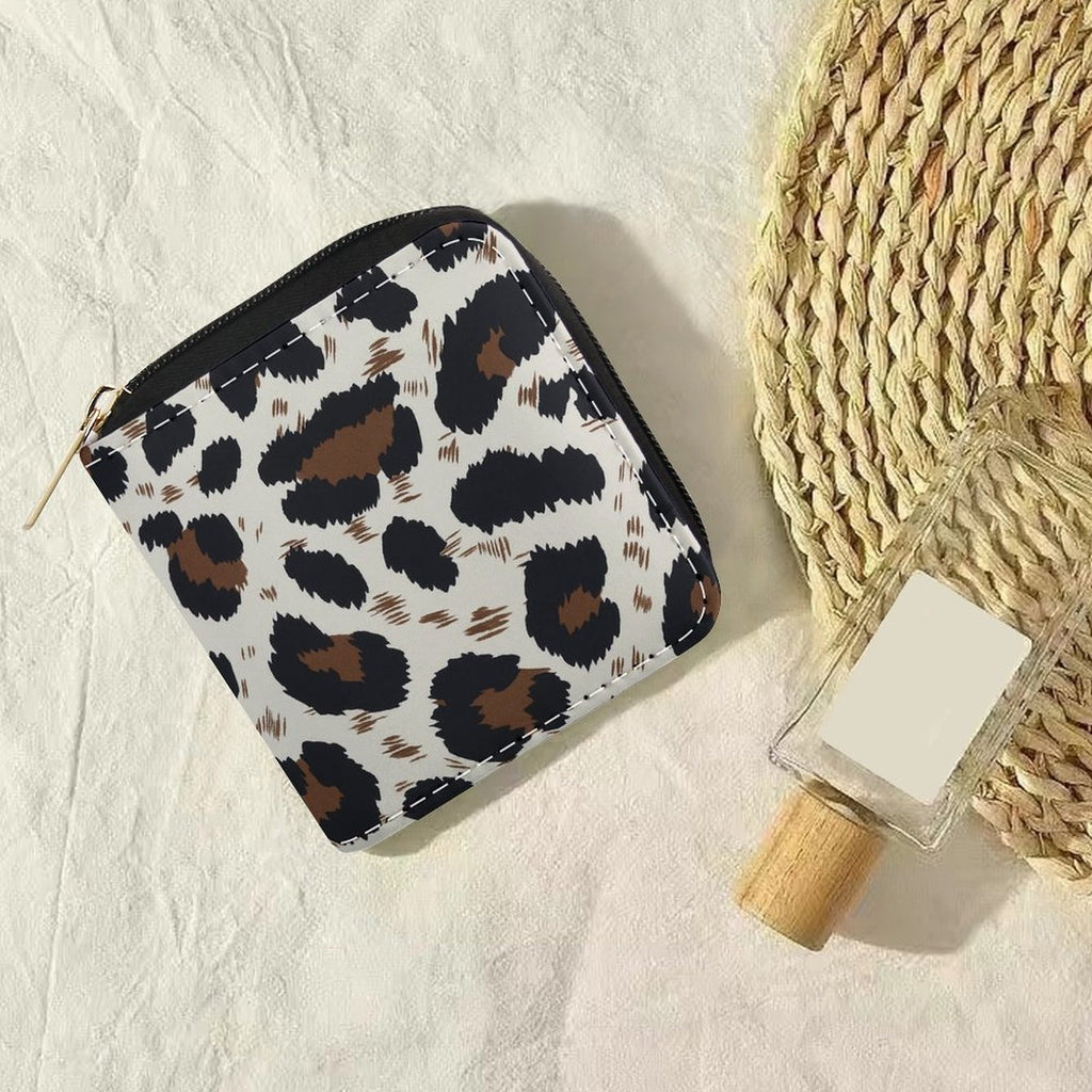 1pc Leopard Print Coin Purse Wallet - Zipper Closure, Compact Wallet with Card Holder & Coin Pocket - Elegant Leopard Print in - Synthetic for Women & Men - Everyday, Party, Travel - Durable & Easy-Clean Design, Party Accessory, Trendy Accessory