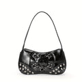 Women's Edgy Gothic Punk handbag - Shoulder Bag with Zipper Closure, Chain-like accents, Structured Purse for Everyday & Formal Events (Black\u002FRed) - Bold Statement Bag for Women, Formal Accessory, Streetstyle Accessory