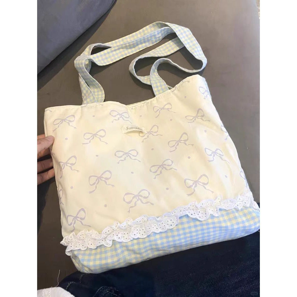 Tote Bag - Reusable Shoulder Blue Cute Tote Bag for Women Lady Casual Vacation, Shopping, Work, Gym