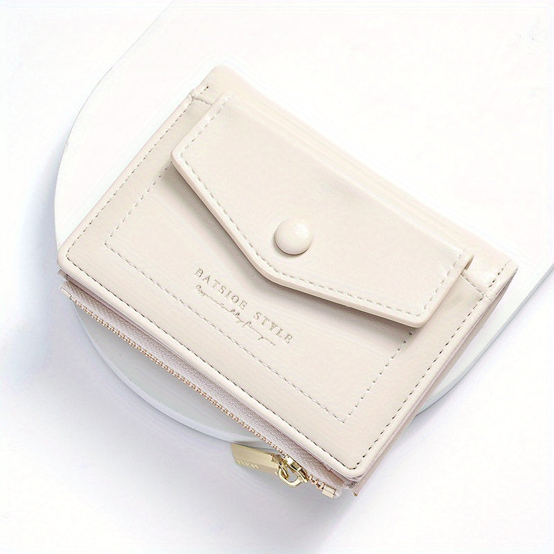 2025 Colorful Women'S Clutch Wallet - Stylish PU Synthetic Card Holder with Snap Closure, Pastel Mint Green & Pink Design, Compact & Lightweight for Everyday Use, Cute Wallet