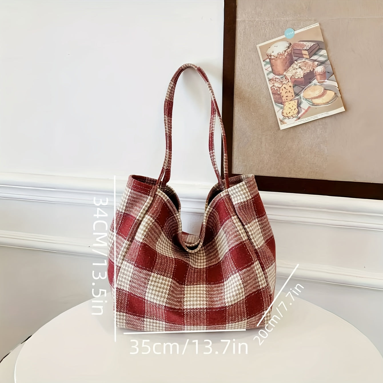 Autumn And Winter Large Capacity Christmas Ins Style All-Match Plaid Bag Female Bag Student Commuter Tote Bag