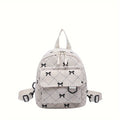 Fashion Mom Travel Backpack - Lightweight Mini Daypack with Bow Accent & Bow-Shaped pattern (Multi-Color Options), Durable Nylon & for, Day Trips, Airplane\u002FTrain Commute - Stylish Compact Backpack