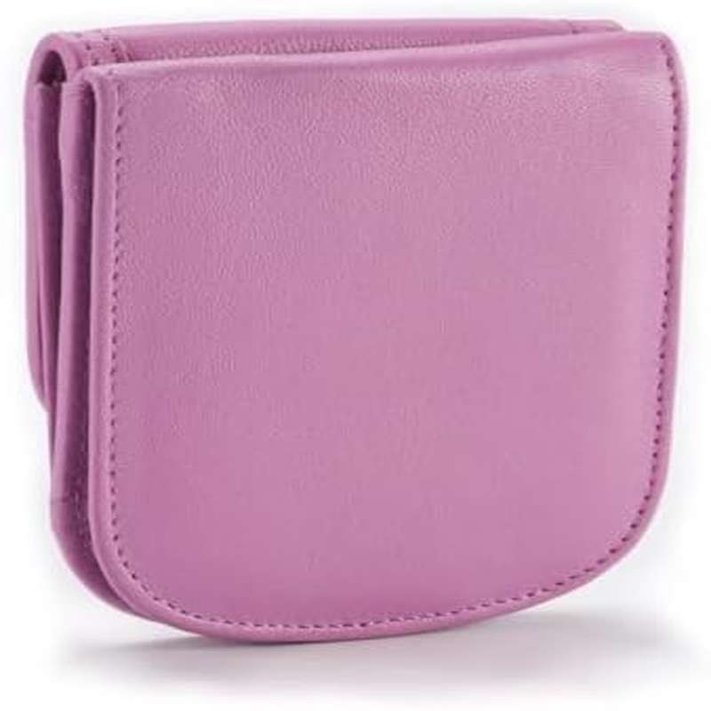 Taxi Wallet TW03 Soft Lavender Leather-like Compact Front Pocket Wallet for Men & Women - Retro Bi-Fold Card Holder with ID Window, Cash & Coin Pocket, Taxi-Themed Design (Pink\u002FPurple) - Machine Washable Everyday Carry