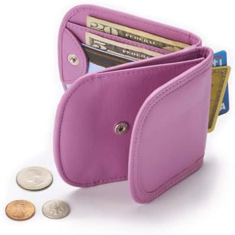 Taxi Wallet TW03 Soft Lavender Leather-like Compact Front Pocket Wallet for Men & Women - Retro Bi-Fold Card Holder with ID Window, Cash & Coin Pocket, Taxi-Themed Design (Pink\u002FPurple) - Machine Washable Everyday Carry