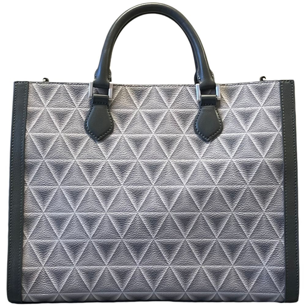 Revemoire Large Grey Leather Tote Bag