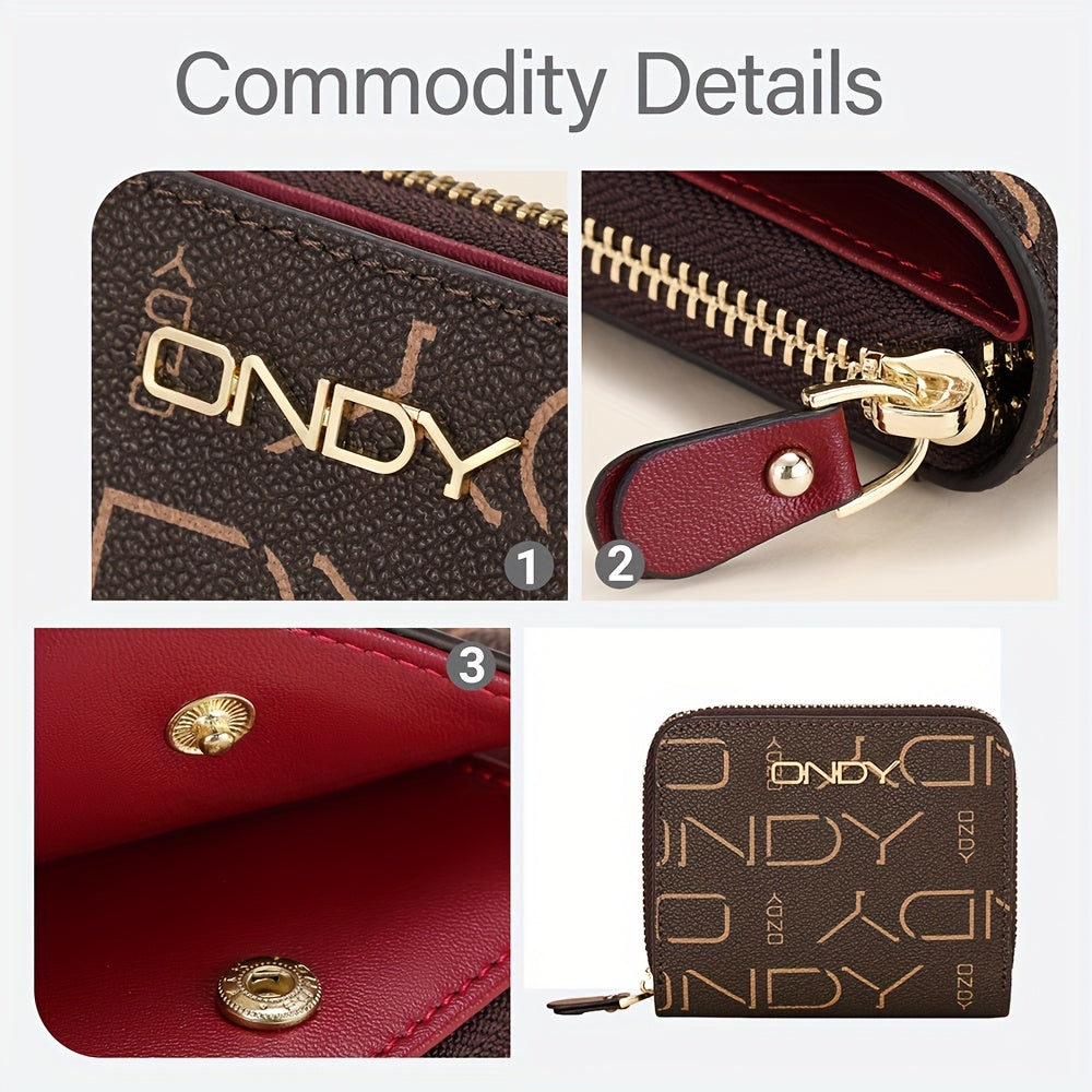 Ondy Women's Anti-Theft Short Bifold Wallet with Snap Closure - Vintage  Compact Purse, Zippered Coin Pocket & Credit Card\u002FID Window (Cash Holder) - Neutral Design for Everyday Carry &