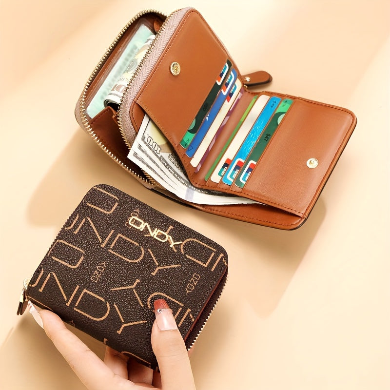 Ondy Women's Anti-Theft Short Bifold Wallet with Snap Closure - Vintage  Compact Purse, Zippered Coin Pocket & Credit Card\u002FID Window (Cash Holder) - Neutral Design for Everyday Carry &