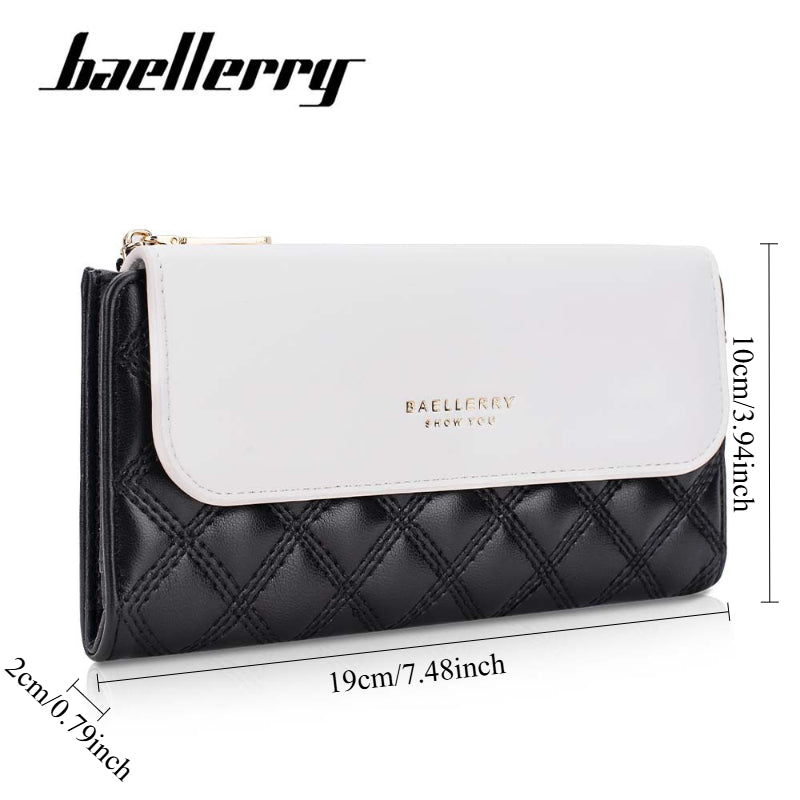 Baellerry Women'S Quilted Chain Strap Clutch Purse - Soft Synthetic, Compact & Stylish with Zipper Closure, Multiple Card Slots, and Detachable Wrist Strap for Everyday Use, Everyday Clutch | Quilted Texture | Synthetic Purse, Beige Wallet